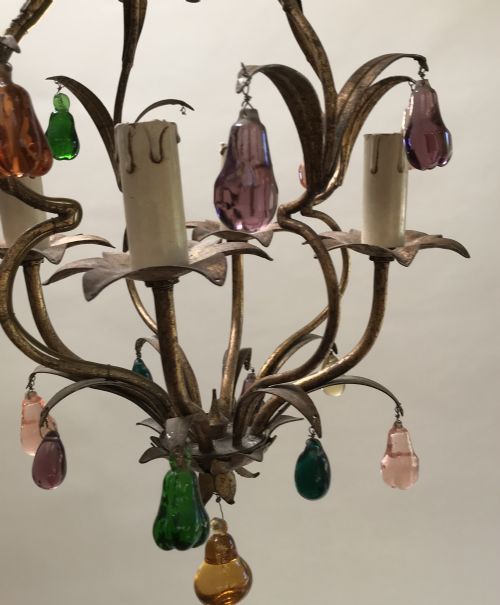 ITAILAN GLASS DROP CHANDELIER - ADDITIONAL PHOTO 2
