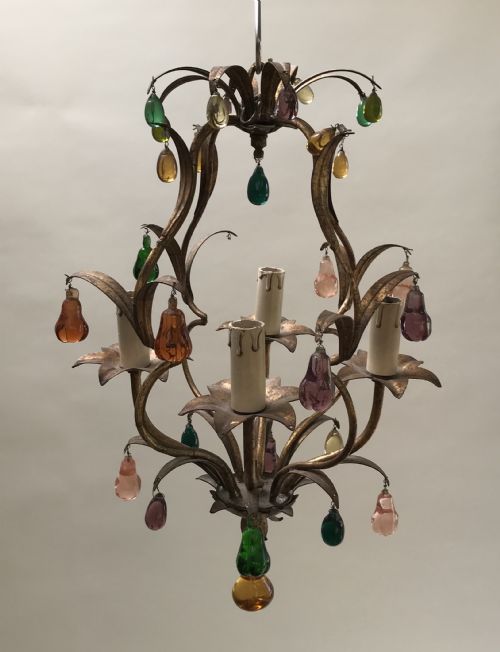 ITAILAN GLASS DROP CHANDELIER - ADDITIONAL PHOTO 3
