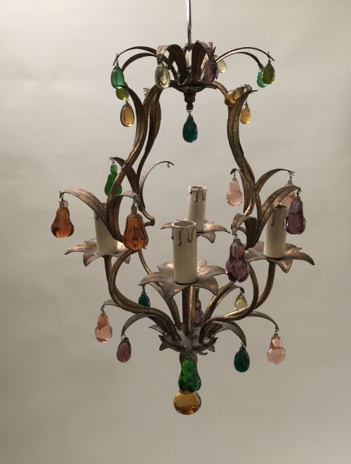 ITAILAN GLASS DROP CHANDELIER - ADDITIONAL PHOTO 4