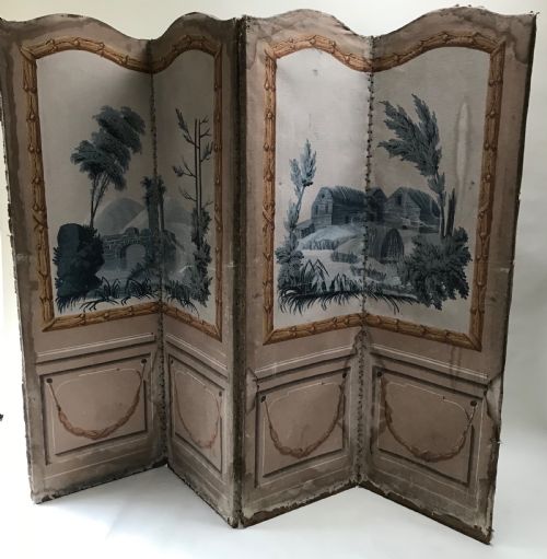 WONDERFUL FRENCH HAND PAINTED SCREEN - ADDITIONAL PHOTO 3