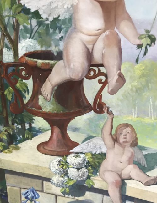 WONDERFUL LARGE FRENCH OIL ON CANVAS - ADDITIONAL PHOTO 3