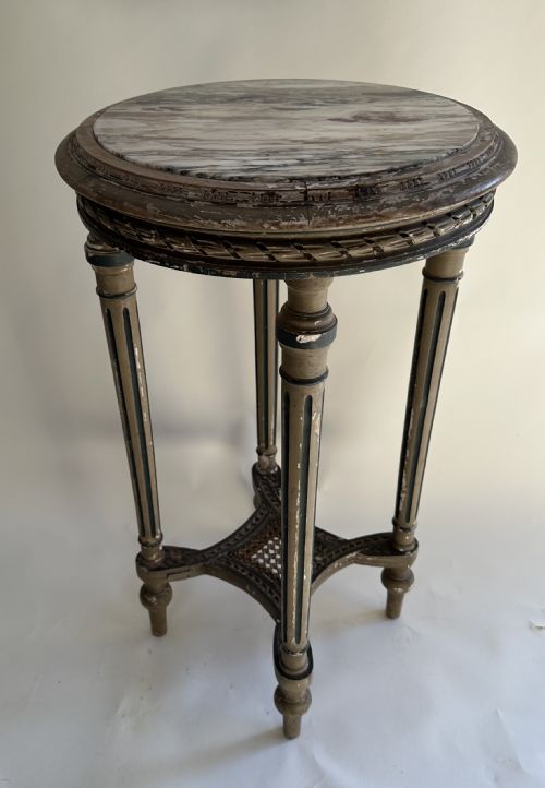 FRENCH MARBLE TOP TABLE - ADDITIONAL PHOTO 1
