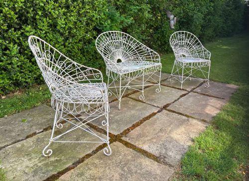 GARDEN BENCH WITH PAIR OF MATCHING CHAIRS - ADDITIONAL PHOTO 8