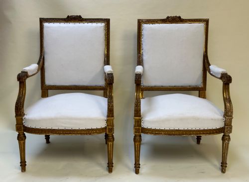 Pair of French Gilded Chairs