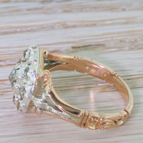 fig 2. Georgian 0.50 Carat Rose Cut Diamond Cluster Ring, circa 1830