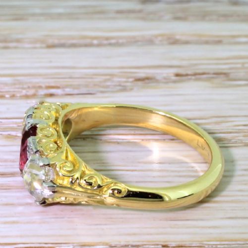 fig 2. Early 20th Century 1.22 Carat Ruby & 1.38 Carat Old Cut Diamond Trilogy Ring, circa 1925
