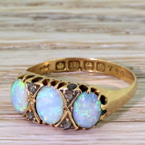 Edwardian Opal & Diamond Ring, Dated 1910
