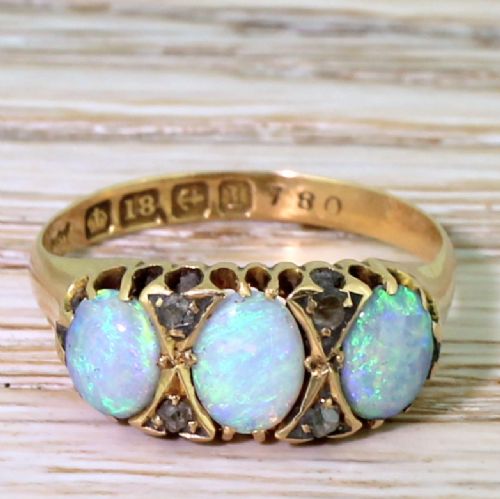 fig 1. Edwardian Opal & Diamond Ring, dated 1910