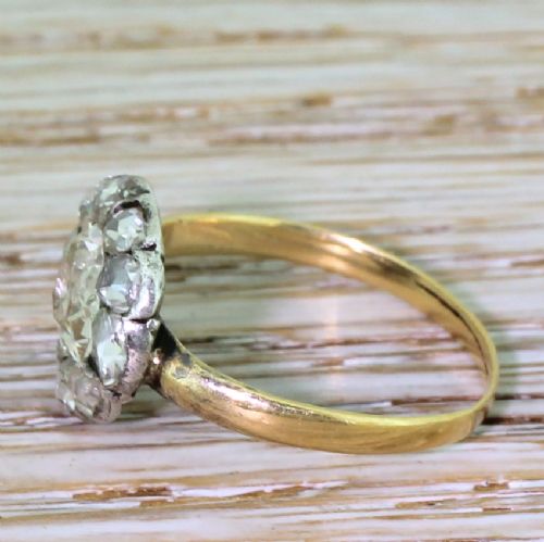 fig 2. Victorian 1.19 Carat Old Cut & Rose Cut Diamond Cluster Ring, circa 1850
