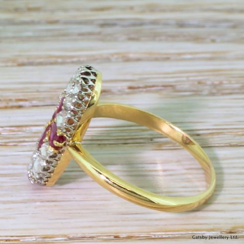 fig 2. Edwardian Pear Cut Ruby & Rose Cut Diamond Cluster Ring, circa 1910