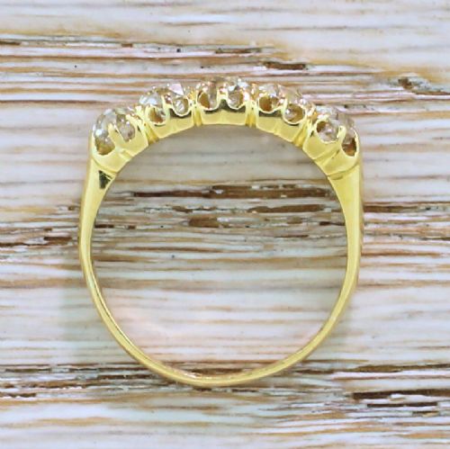 fig 3. Victorian 1.69 Carat Old Cut Diamond Five Stone Ring, dated 1886