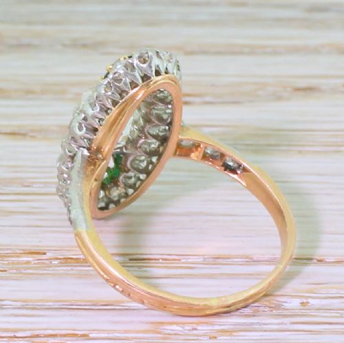 fig 3. Edwardian 2.35 Carat Old Cut Diamond & Tourmaline Cluster Ring, French, circa 1910
