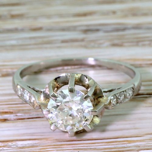 fig 1. Art Deco 0.85 Carat Old European Cut Diamond Engagement Ring, circa 1935