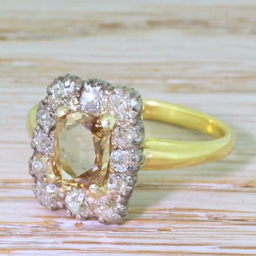 Victorian 1.52 Carat Rose Cut & Old Cut Diamond Coronet Cluster Ring, Circa 1890
