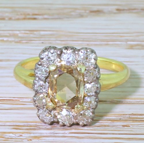 fig 1. Victorian 1.52 Carat Rose Cut & Old Cut Diamond Coronet Cluster Ring, circa 1890