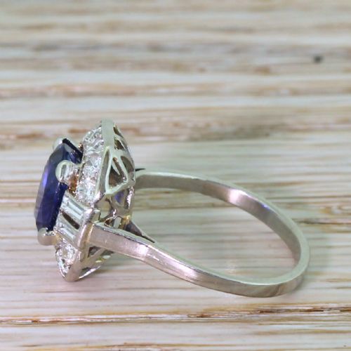 fig 2. Art Deco 3.00 Carat Natural Burmese Sapphire & Diamond Ring, circa 1935