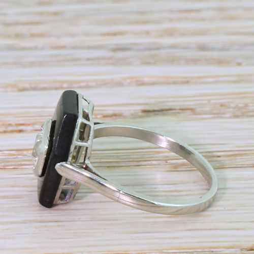 fig 2. Art Deco 0.56 Carat Old Cut Diamond & Onyx Ring, circa 1930