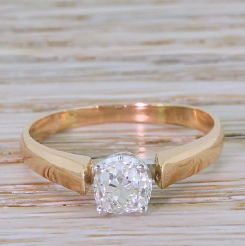 fig 1. Edwardian 0.79 Carat Old Cut Diamond Engagement Ring, French, circa 1910