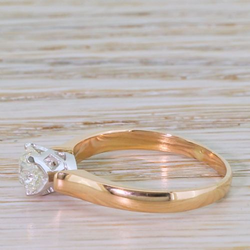 fig 2. Edwardian 0.79 Carat Old Cut Diamond Engagement Ring, French, circa 1910