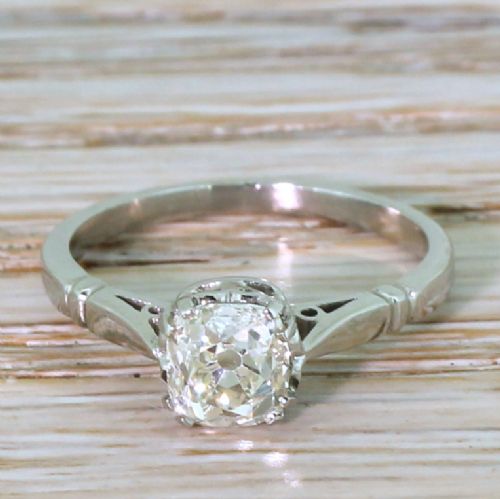 fig 1. Art Dco 1.05 Carat Old Cut Diamond Engagement Ring, circa 1935