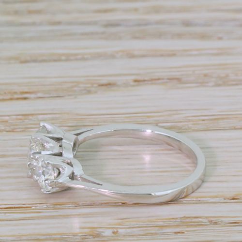 fig 2. 1.38 Carat Old Cut Diamond Trilogy Ring, Platinum