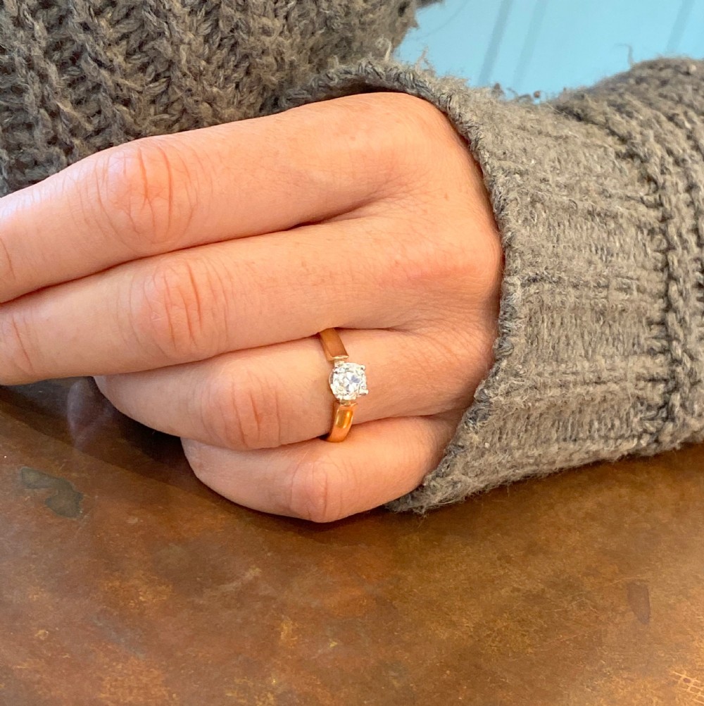 Edwardian 0.79 Carat Old Cut Diamond Engagement Ring, French, circa 1910
 View VII