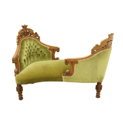 Victorian Oak Conversation Sofa