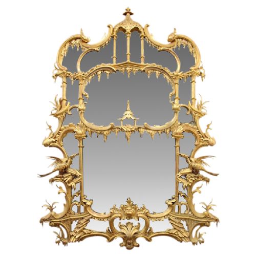 Chippendale Style Gilt Overmantel Mirror