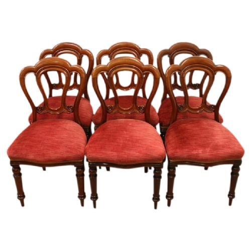 Set of 6 Victorian Mahogany Dining Chairs