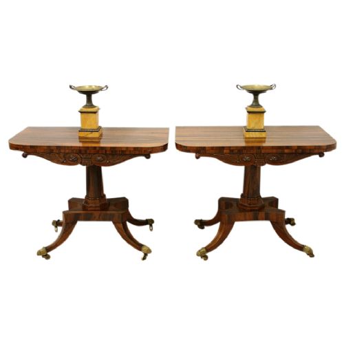 Pair of Regency Rosewood Card Tables