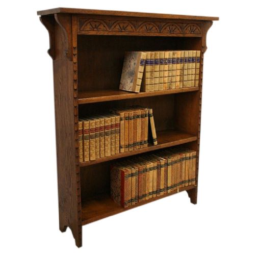 Edwardian Oak Open Bookcase