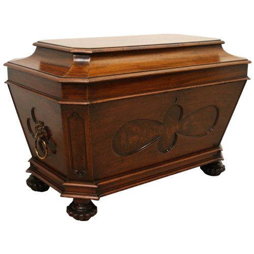 REGENCY SARCOPHAGUS MAHOGANY WINE COOLER - ADDITIONAL PHOTO 1