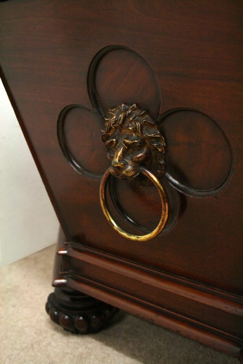 REGENCY SARCOPHAGUS MAHOGANY WINE COOLER - ADDITIONAL PHOTO 5