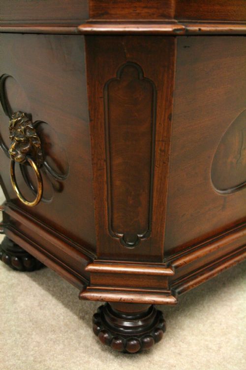 REGENCY SARCOPHAGUS MAHOGANY WINE COOLER - ADDITIONAL PHOTO 6