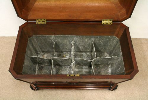 REGENCY SARCOPHAGUS MAHOGANY WINE COOLER - ADDITIONAL PHOTO 8