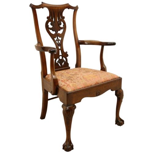 George II Carved Walnut Armchair