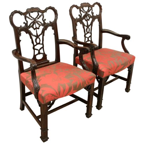 Pair of Chippendale Style Armchairs
