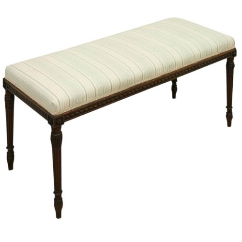Early Victorian Carved Mahogany Window Seat