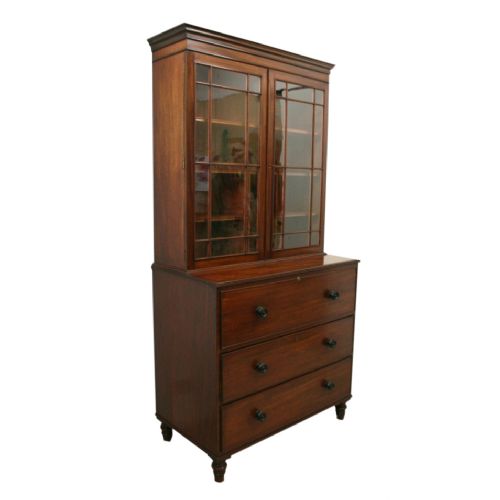 George IV Mahogany Secretaire Bookcase