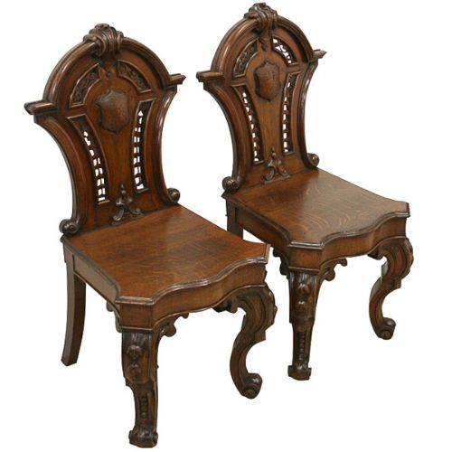 Pair of Mid Victorian Oak Halls