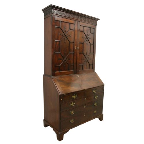 Early George III Mahogany Bureau Bookcase