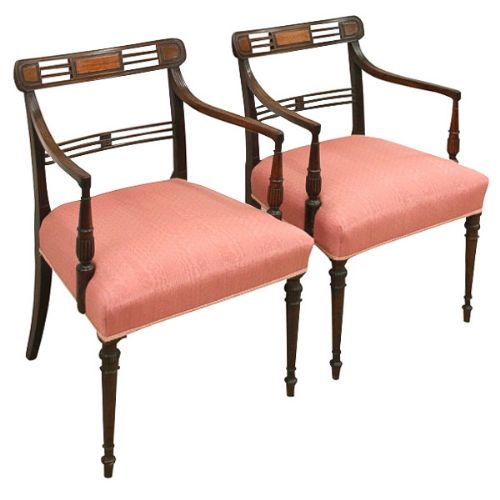 Pair of Sheraton Style Armchairs