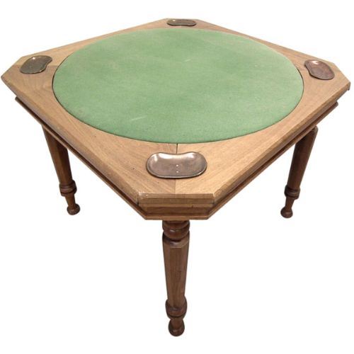 Unusual Walnut Bridge Table/card Table