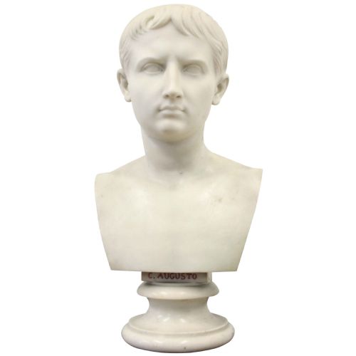 Victorian White Marble Bust of Caesar