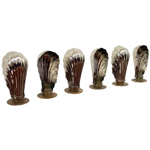 Set of 6 Chrome Scallop Lampshades