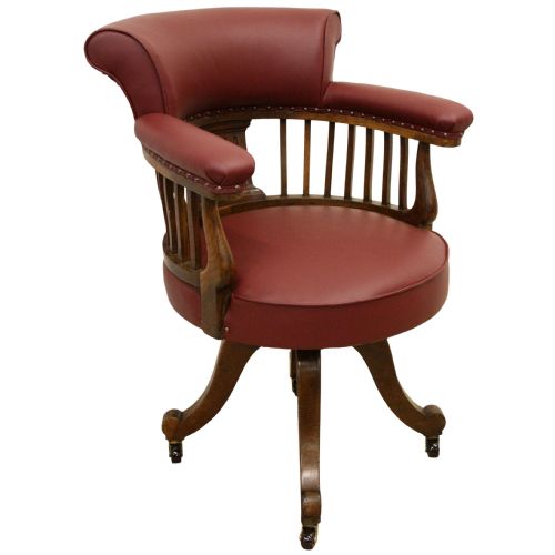 Late Victorian Walnut Revolving Desk Chair