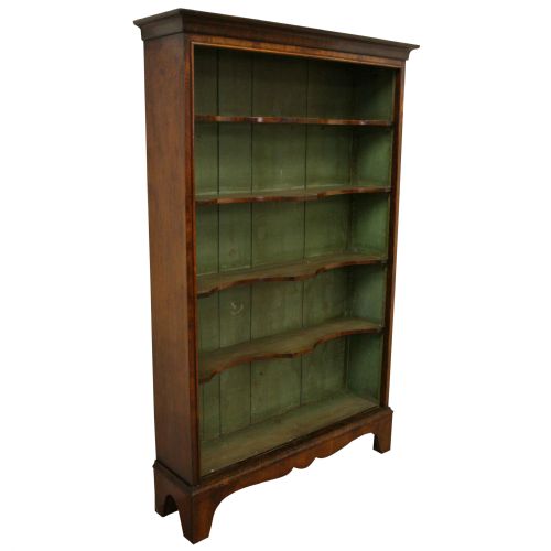 George II Style Walnut Open Bookcase