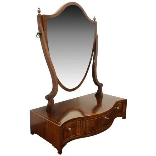 George III Mahogany Inlaid Dressing Mirror