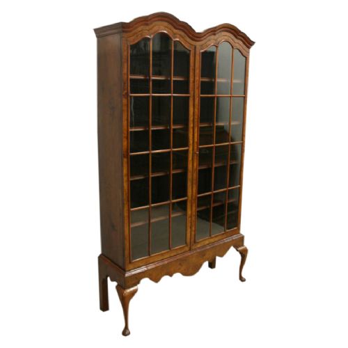 George II Style Walnut Bookcase on Stand