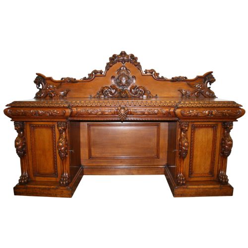 Scottish Victorian Carved Oak Sideboard